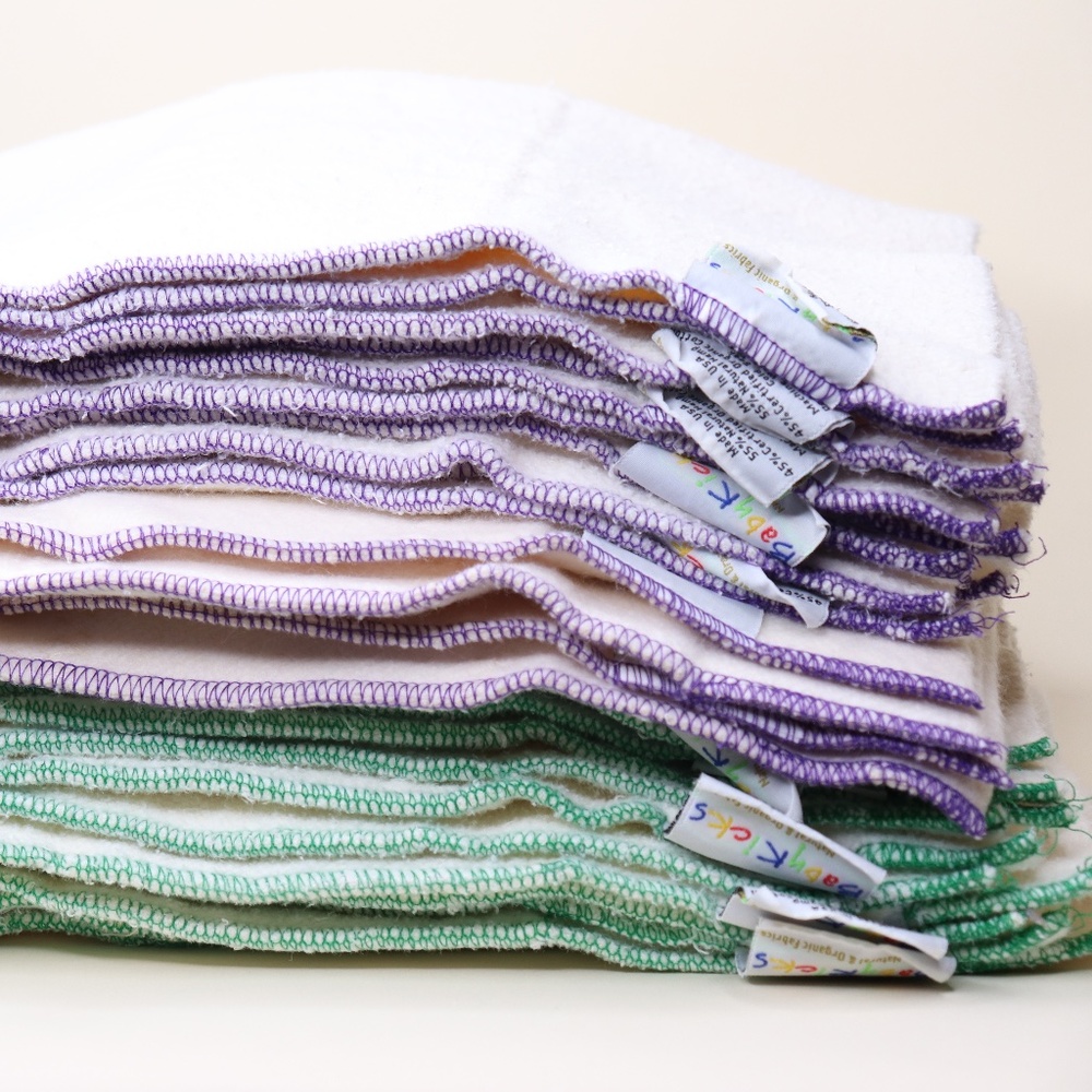 Babykicks hemp blend of  prefolds in VGUC- 14